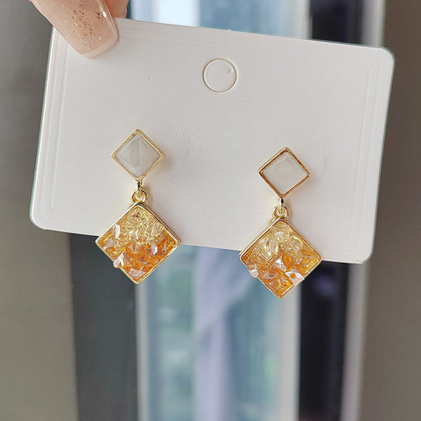 Crystal Broken Diamond Earrings