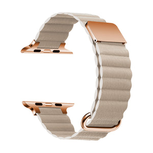Men's Genuine Leather Magnetic Reverse Buckle Loop Strap