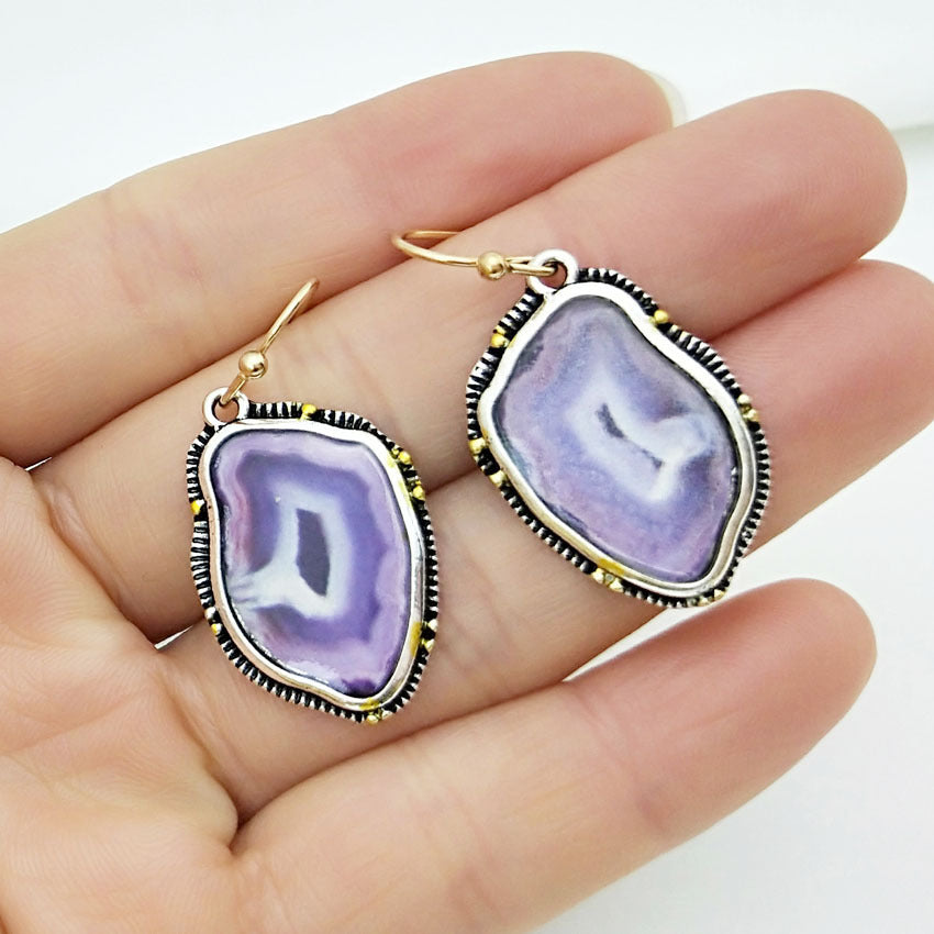 Vintage Amethyst Pendant Earrings