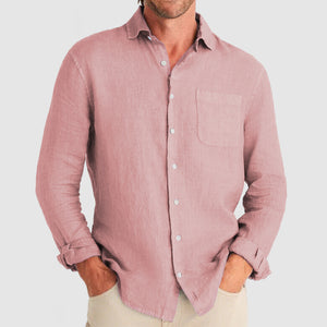 Gentleman Simple Temperament Cotton Linen Shirt