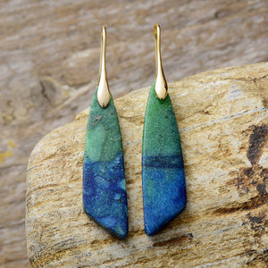 Natural Stone Geometry Earrings