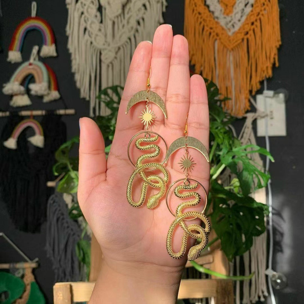 Gold Snake Earrings