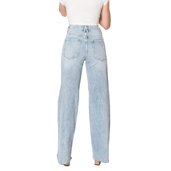 Wide Leg Jeans For Women High Rise Stretchy Baggy Jeans BYW8129