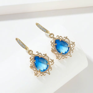 Zircon Blue Crystal Earrings