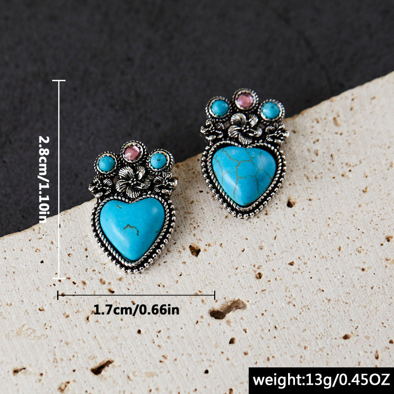 Love Turquoise Flower Earrings