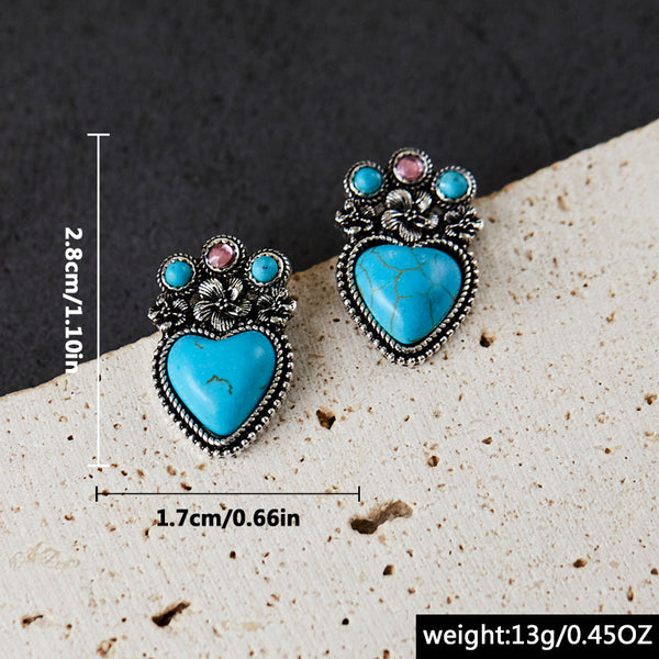 Love Turquoise Flower Earrings