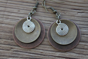 Vintage Round Copper Earrings