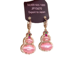 Pink gourd earrings