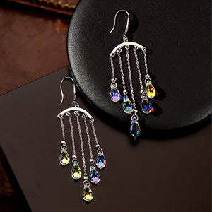 Water Droplet Tassel Earrings