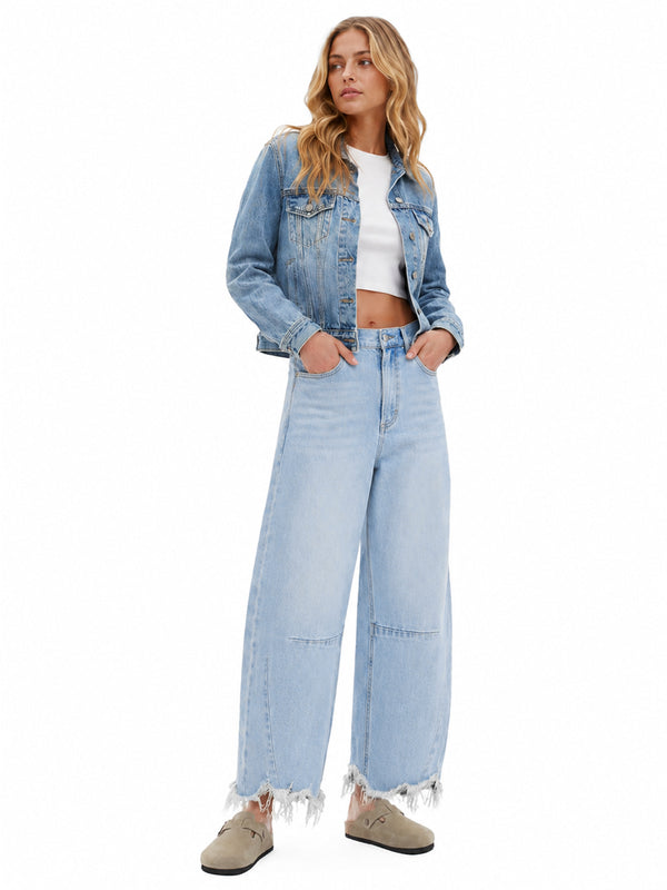 ONESO Vintage High Rise Barrel Jeans