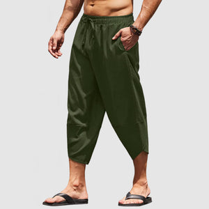 Men's Vacation Style 7-Point Cotton Linen Beach Pants