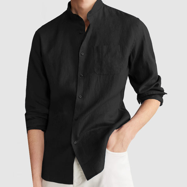 Men's Standing Collar Pocket Shirt