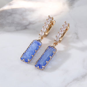 Dazzling Square Gemstone Earrings