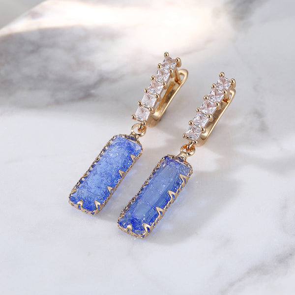 Dazzling Square Gemstone Earrings