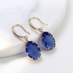 Sparkling Oval Sapphire Earrings