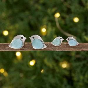 Vintage Larimar Birdie Studs