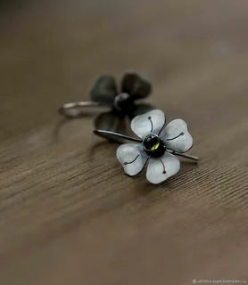 Vintage Creative Four Petal Flower Earrings