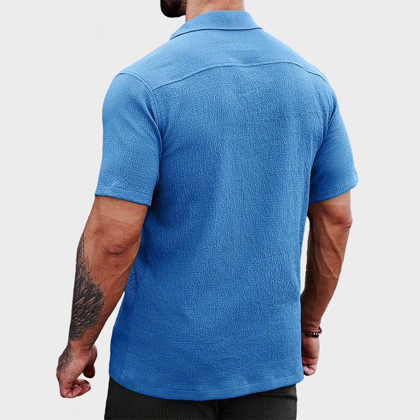 Men's Soft Skin Textured Short Sleeve Shirt