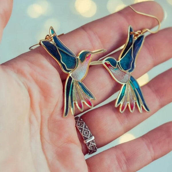 Colored Hummingbird Earrings