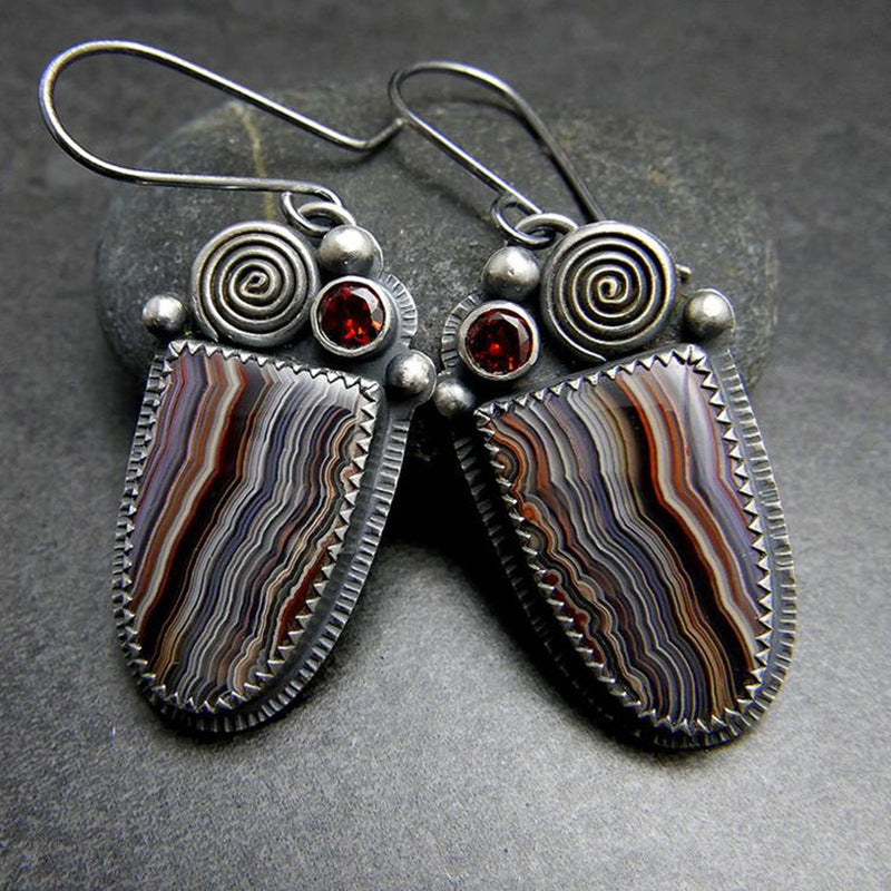 Abstract Pattern Enamel Earrings