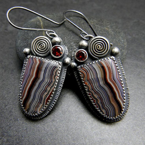 Abstract Pattern Enamel Earrings