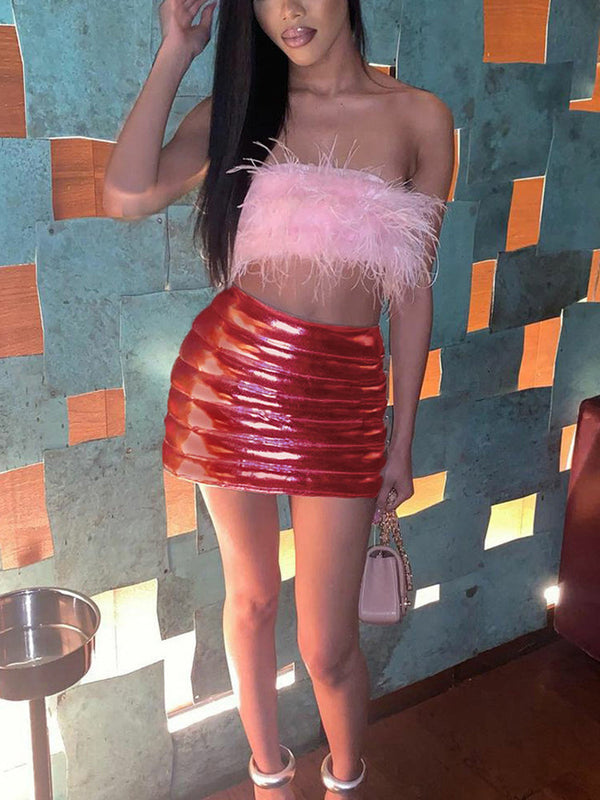 Metallic Mini Skirt