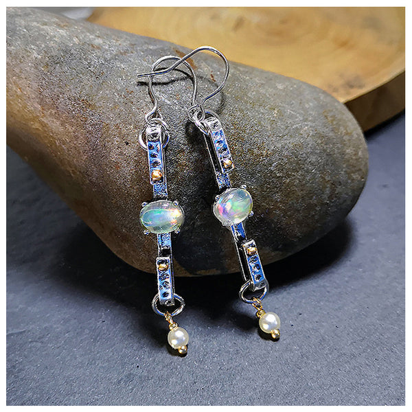 Retro Long Droplet Pearl Earrings