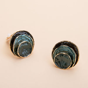Vintage Handpainted Multi Layered Rounded Earrings