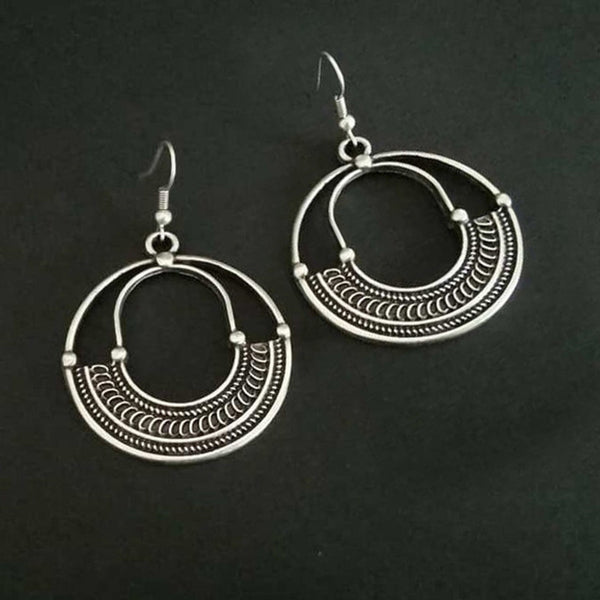 Geometric round hollow earrings