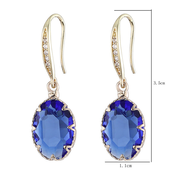 Sparkling Oval Sapphire Earrings