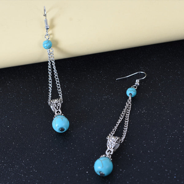 Retro Turquoise Tassel Earrings