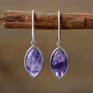 Natural stone pendant earrings