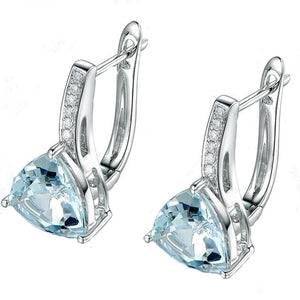 Blue Water Drop Zircon Earrings