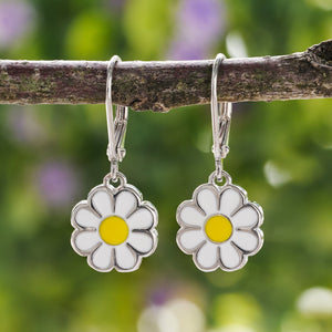 Vintage Double-Sided Daisy Leverback Earrings