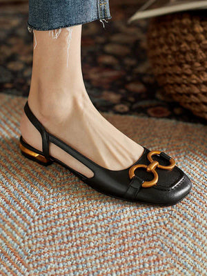 Square Closed Toe Block Sandals