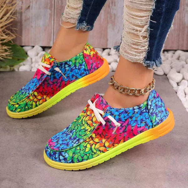 Colourful Canvas Flat Single Shoes