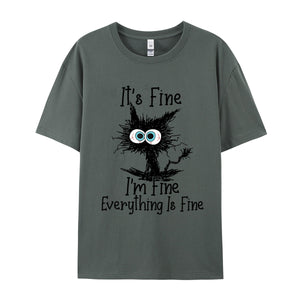 Everything Is Fine Cat Tee