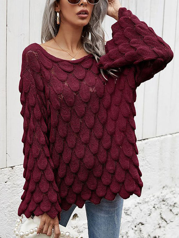 Hollow One Shoulder Sweater