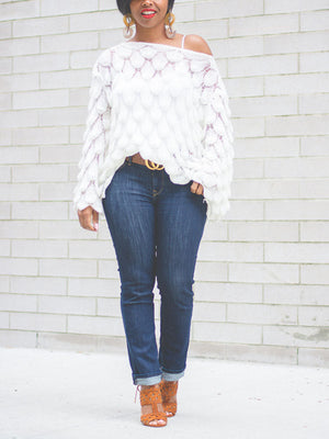 Hollow One Shoulder Sweater