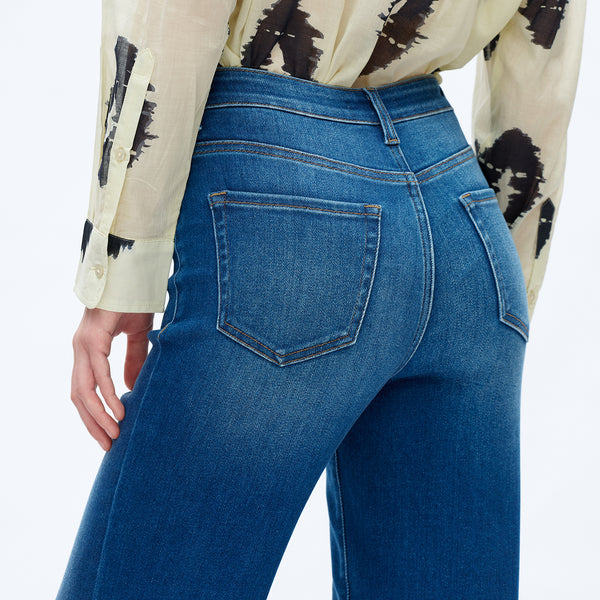 ONESO Women High Waist Wide Leg Jeans Retro Vintage Style Fit Comfortable Everyday Jeans