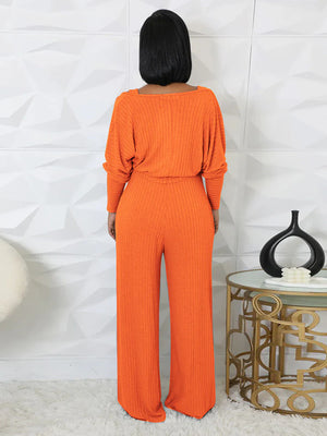 Ribbed Bolero & Jumpsuit Set