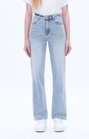 High Rise Stretch Wide Leg Jeans