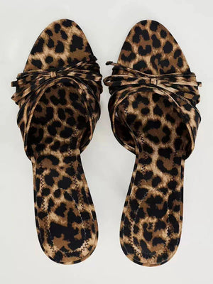 Bow Leopard Heel Sandals