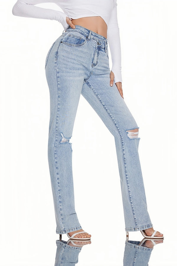 ONESO Women Bootcut Ripped Wide Leg Jeans