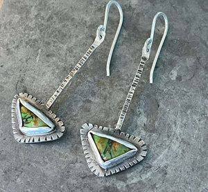 Triangle Turquoise Long Earrings