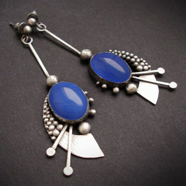 Lapis lazuli long earrings