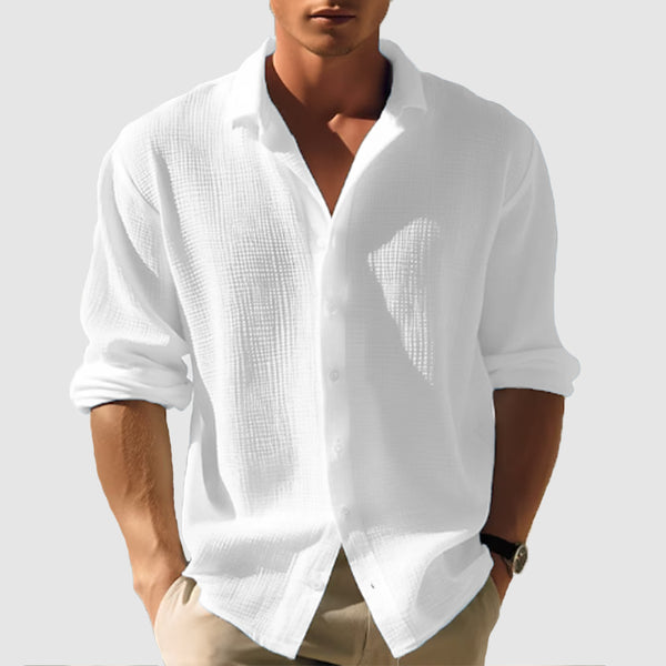 Men's Casual Waffle Textured Shirt