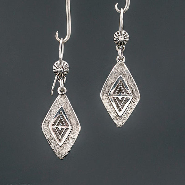 Vintage Geometric Diamond Earrings