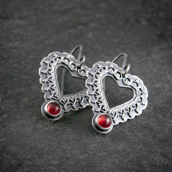 Retro  Hollow Heart Earrings