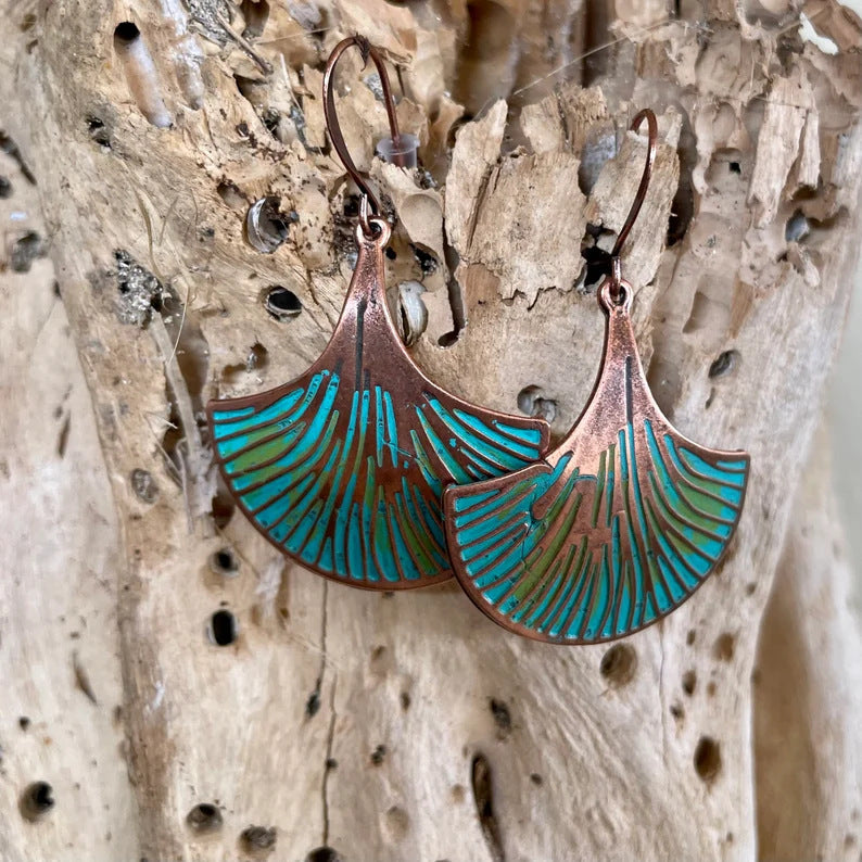 Leaf Plant Vein Pendant Earrings